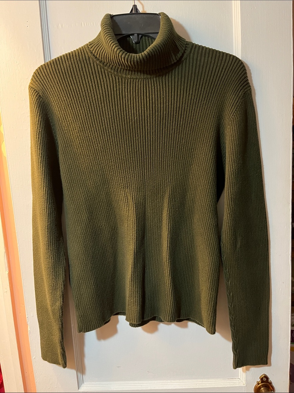 Lauren Ralph Lauren Olive Ribbed Turtleneck Sweater